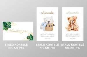 Stalo kortelės krikštynoms ant šventinio stalo Personalizuotos vardų kortelės krikštynų dekorui Krikštynų vardų kortelės su natūralios faktūros popieriumi Šampaninio atspalvio žėrintis popierius – vardų kortelė